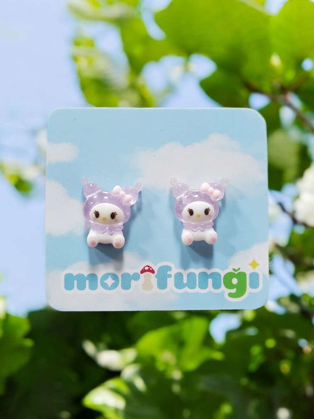 Kuromi Sanrio Cute Stainless Steel Stud Earrings