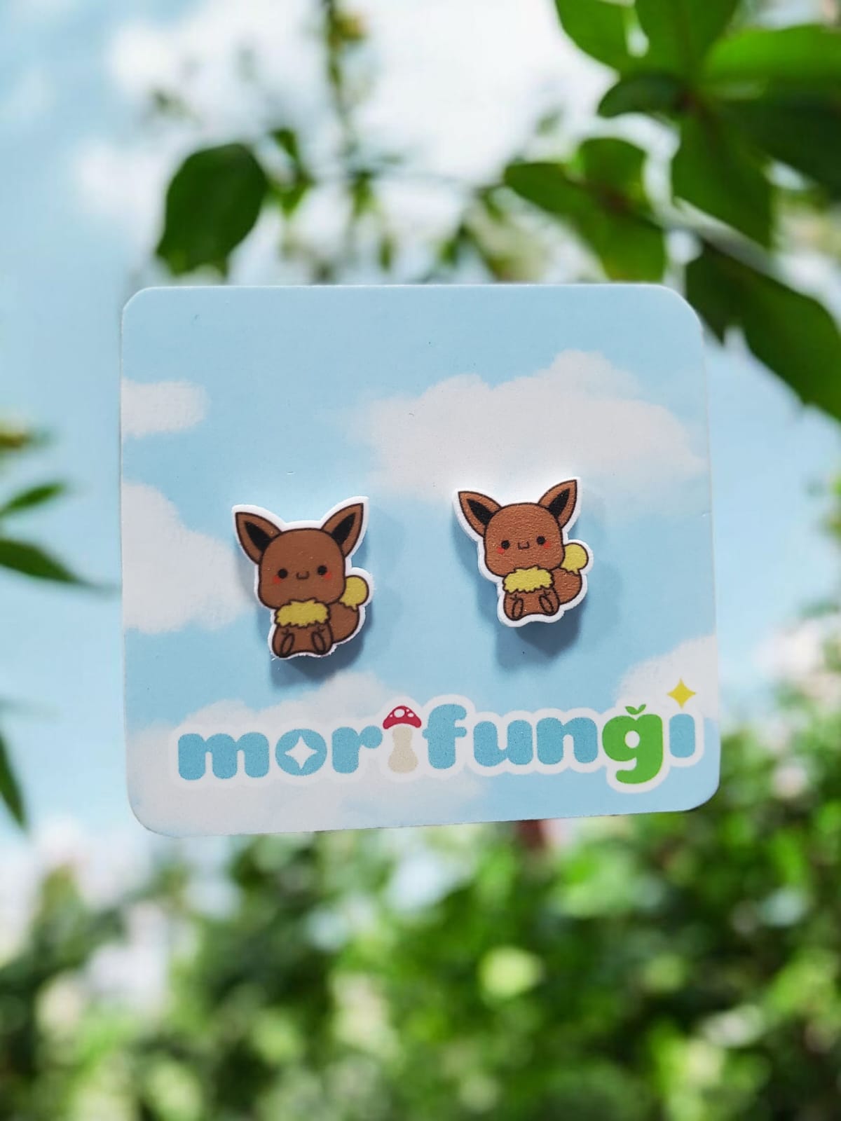 Eevee Cute Pokemon Stainless Steel Stud Earrings
