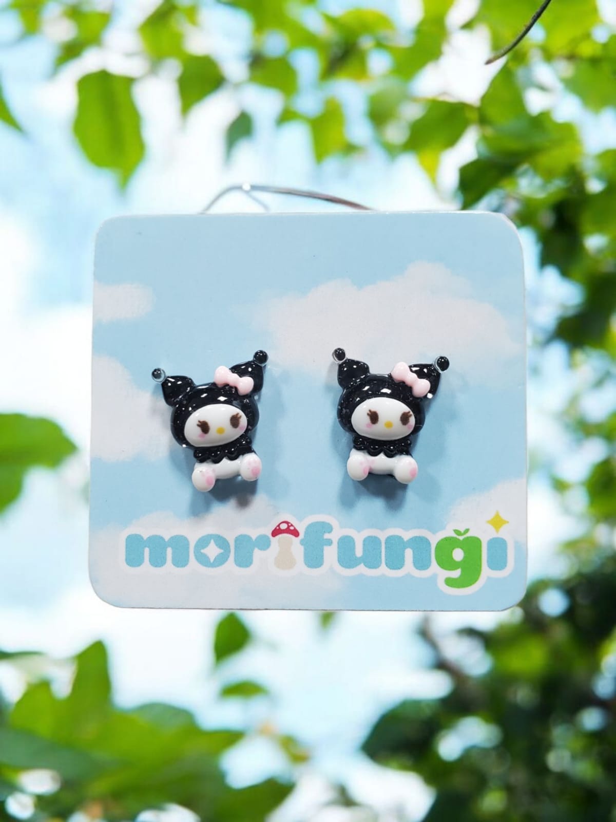 Kuromi Sanrio Cute Stainless Steel Stud Earrings