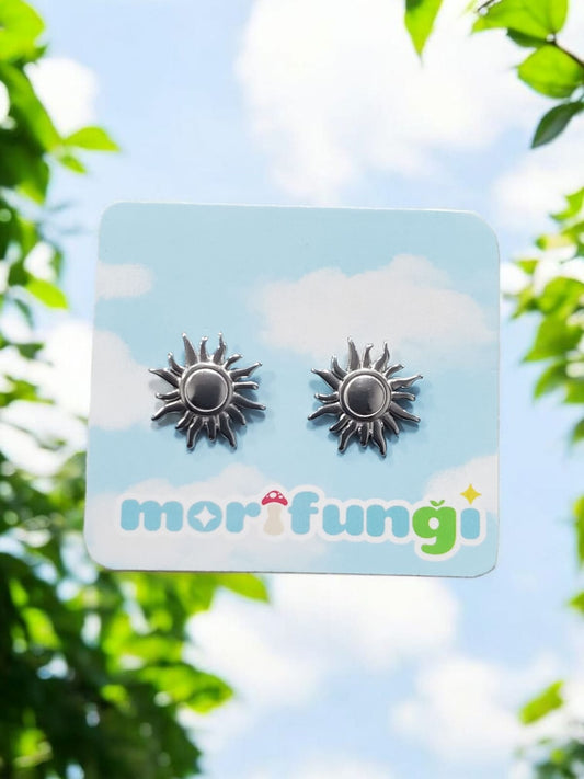 Sun Stainless Steel Stud Earrings Silver and Golden Color