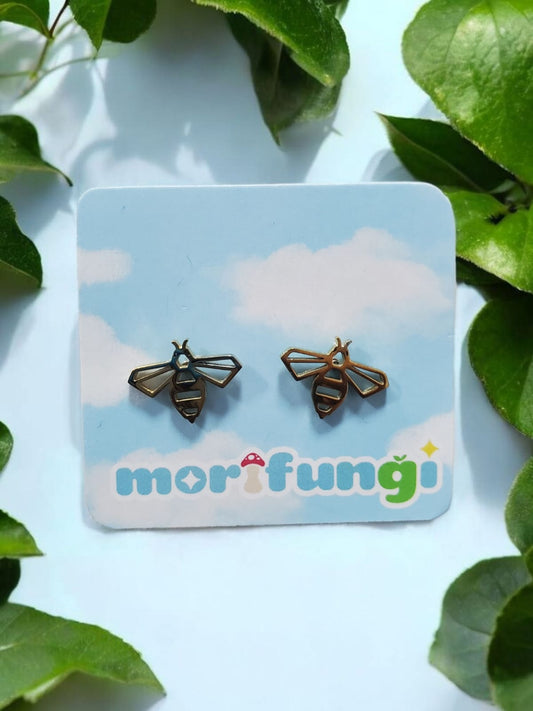 Bee Stainless Steel Silver or Gold Color Stud Earrings