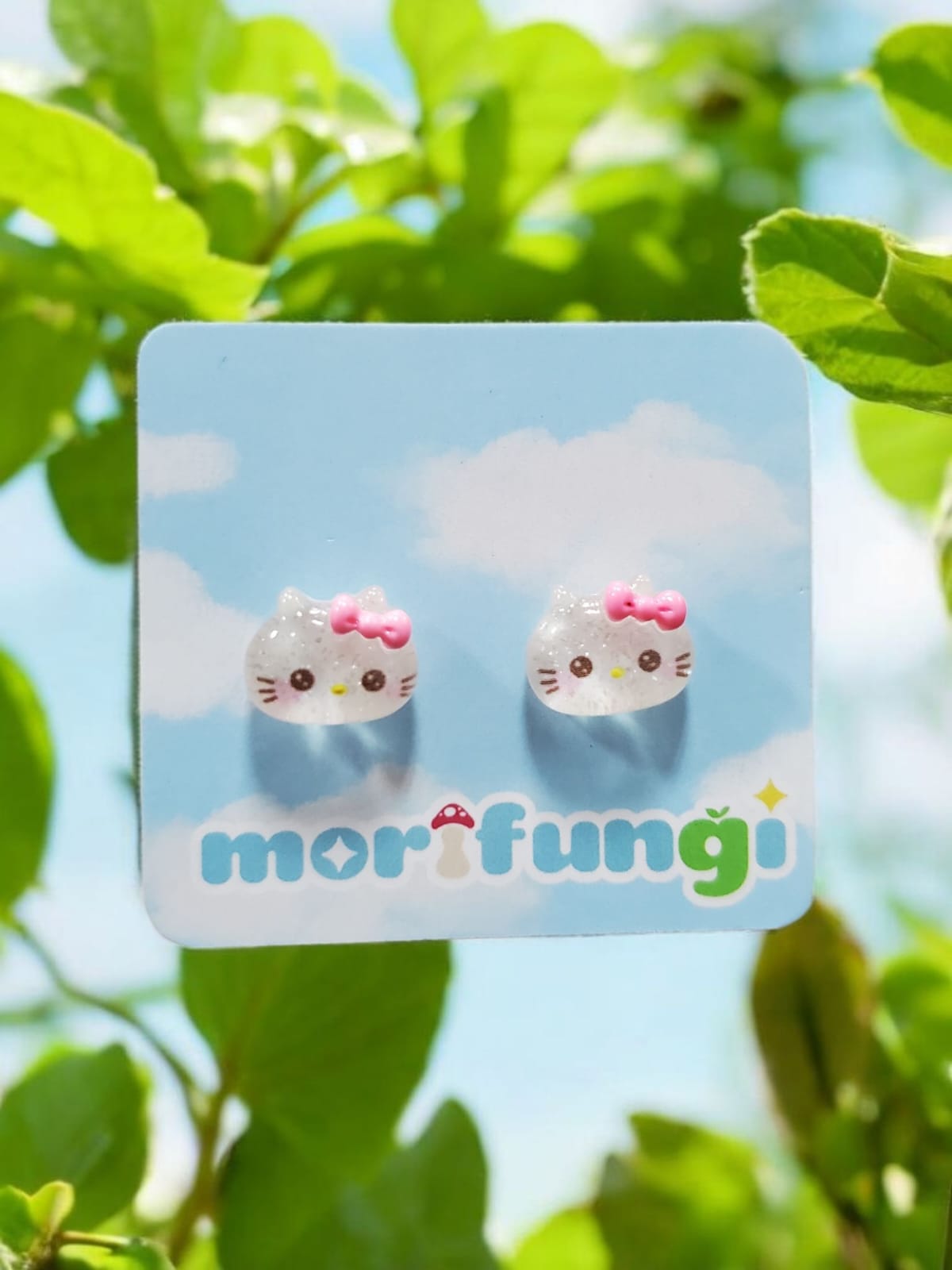 Hello Kitty Sanrio Cute Cat Stainless Steel Stud Earrings