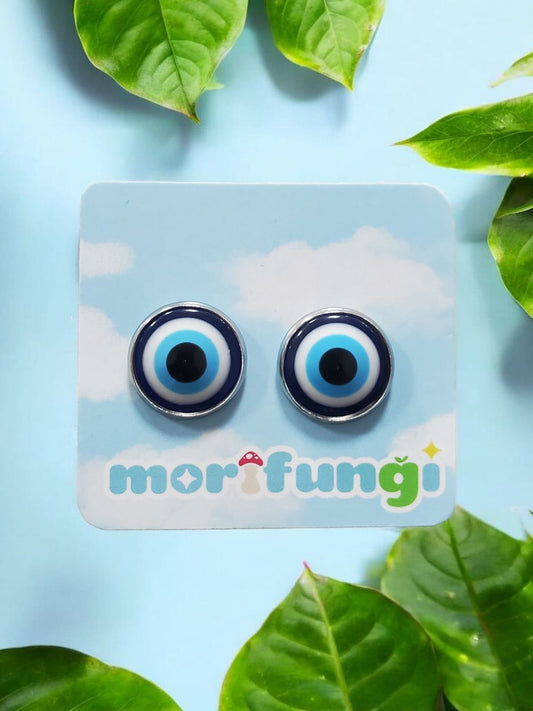 Evil Eye Stainless Steel Stud Earrings