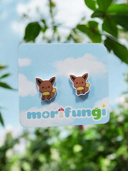 Eevee Cute Pokemon Stainless Steel Stud Earrings