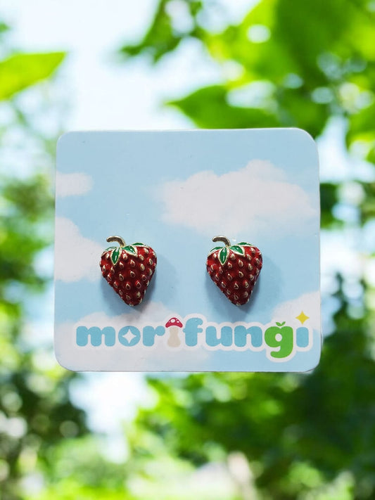Strawberry Fruit Stainless Steel Stud Earrings