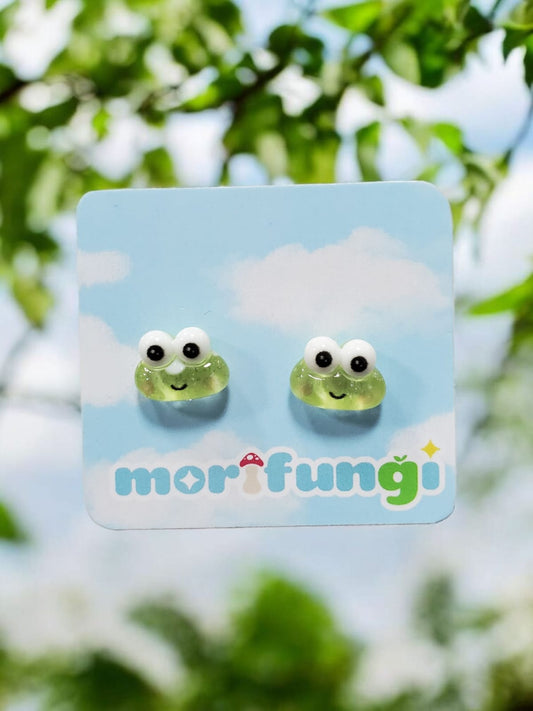 Keroppi Sanrio Cute Frog Stainless Steel Stud Earrings