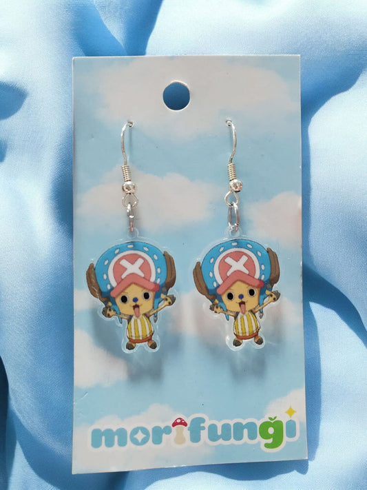 Chopper One Piece Anime Stainless Steel Charm Earrings
