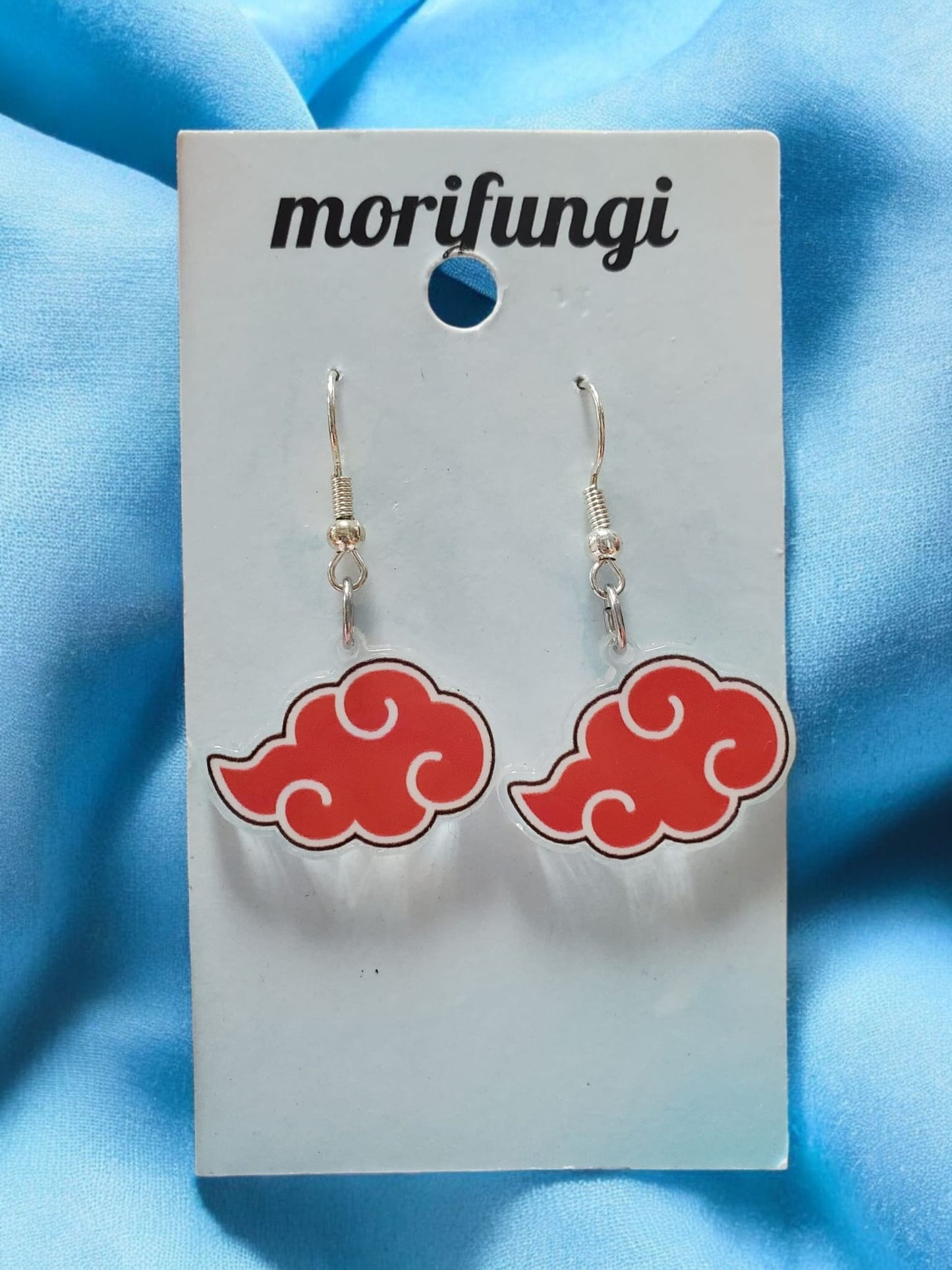 Akatsuki Naruto Cloud Stainless Steel Charm Earrings