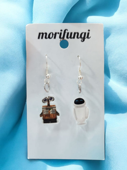 Wall e and Eve Stainless Steel Charm Earrings