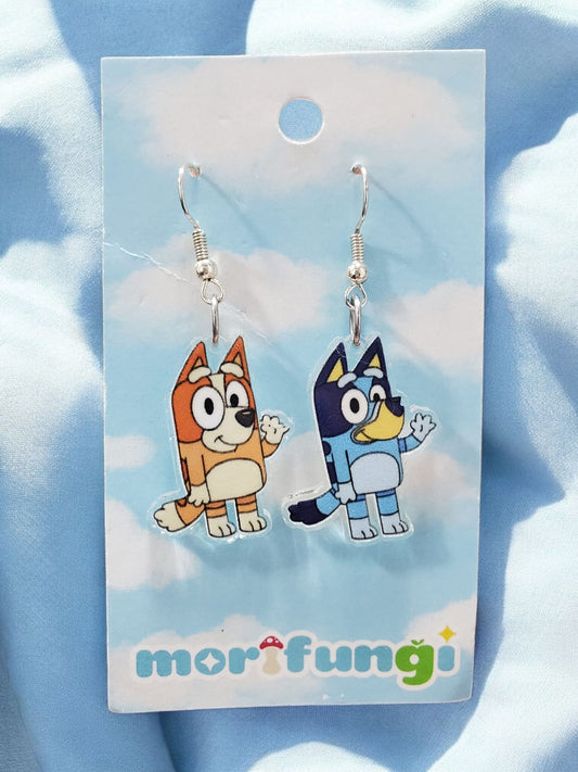 Bluey and Bingo Stainless Steel Charm Earrings