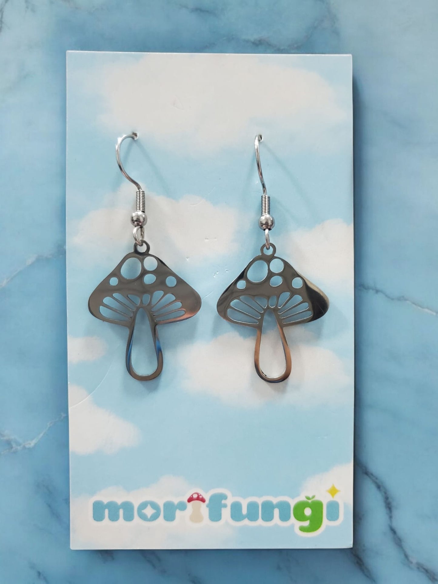 Mushroom Dangle Stainless Steel Earrings