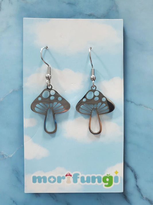 Mushroom Dangle Stainless Steel Earrings